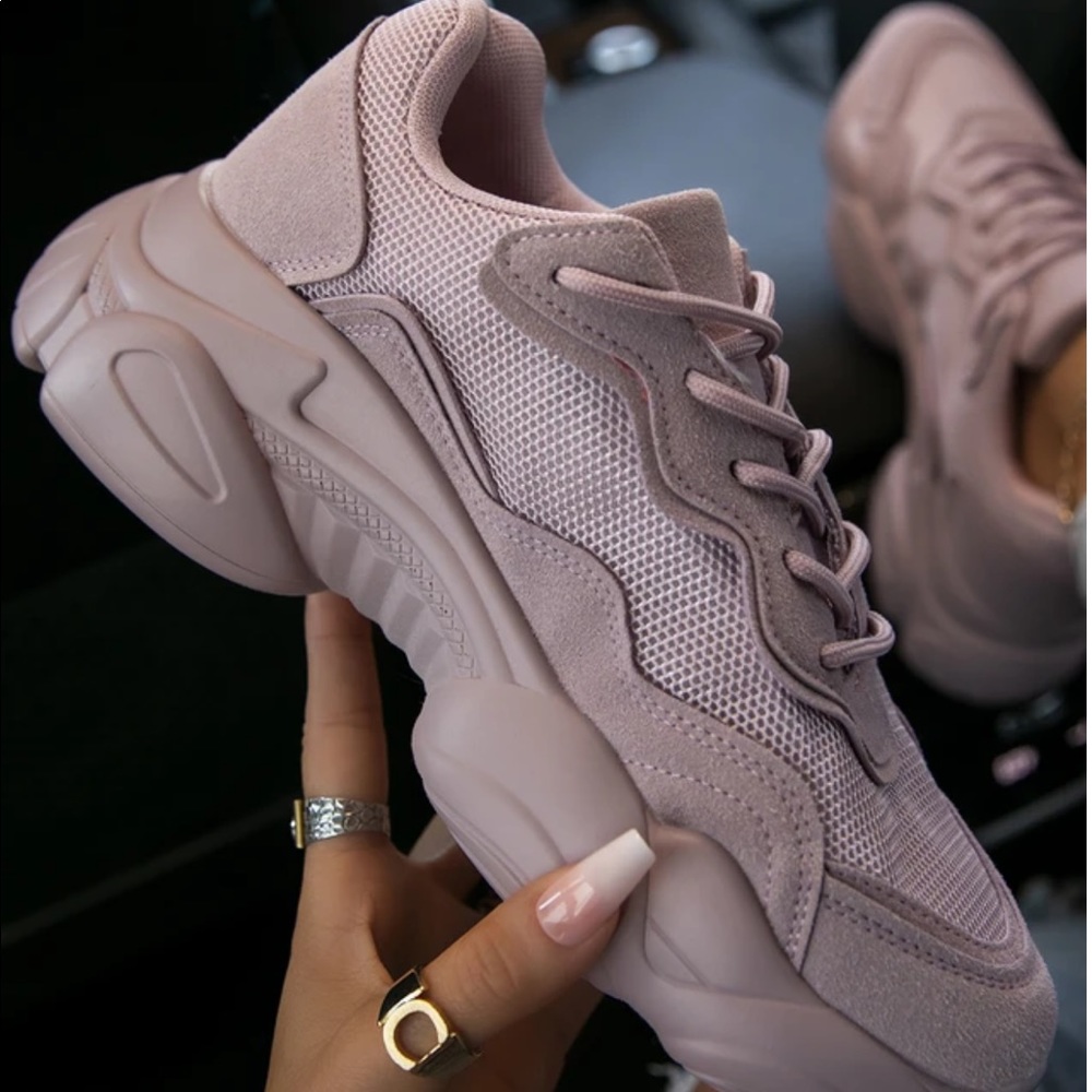 Lavender Lace Up Sneakers